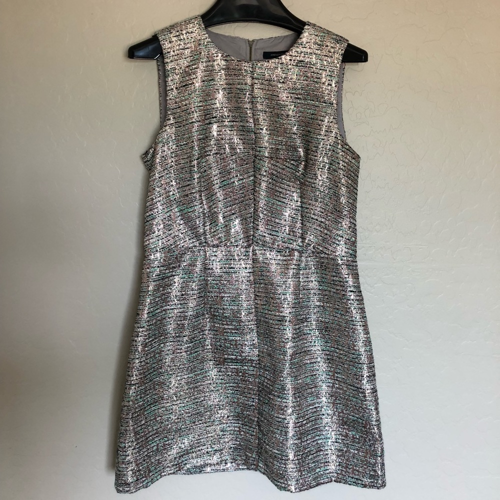 FRENCH CONNECTION Metallic A-Line Dress
